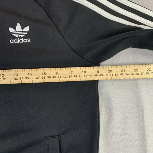 Adidas Women’s Vintage Trifoil Black Zip Track Jacket Three White Stripes L - Picture 6 of 6
